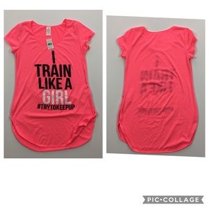 4/$25 Messy Buns Lazy Days “Train like a girl” tee